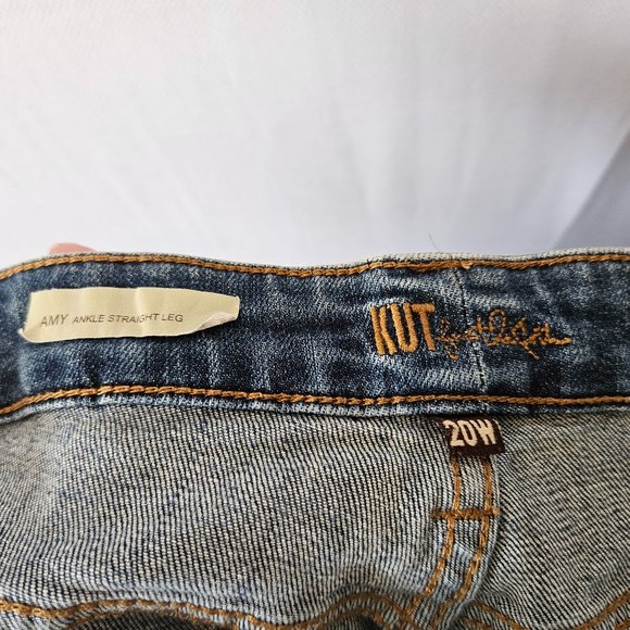 Kut From the Kloth Amy Ankle Straight Leg Raw Hem Size 20W - Picture 3 of 12
